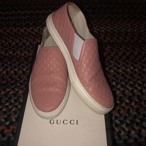 Gucci Leather Signature Slip-ons